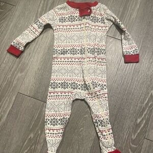 Burt's Bees Baby Red and White Patterned Footie
